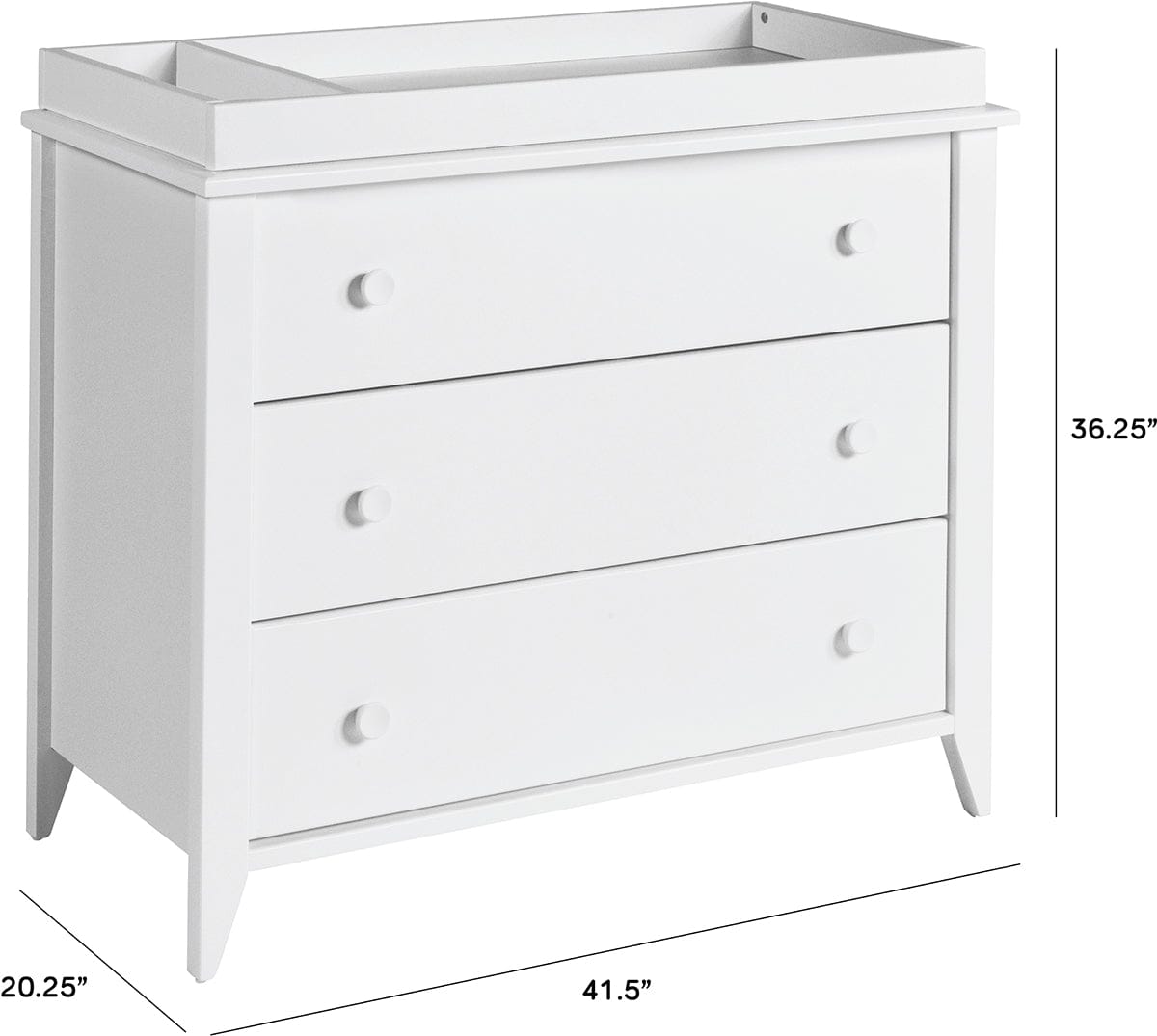 Babyletto Sprout 3-Drawer Changer Dresser w/Removable Changing Tray - White - M10323W
