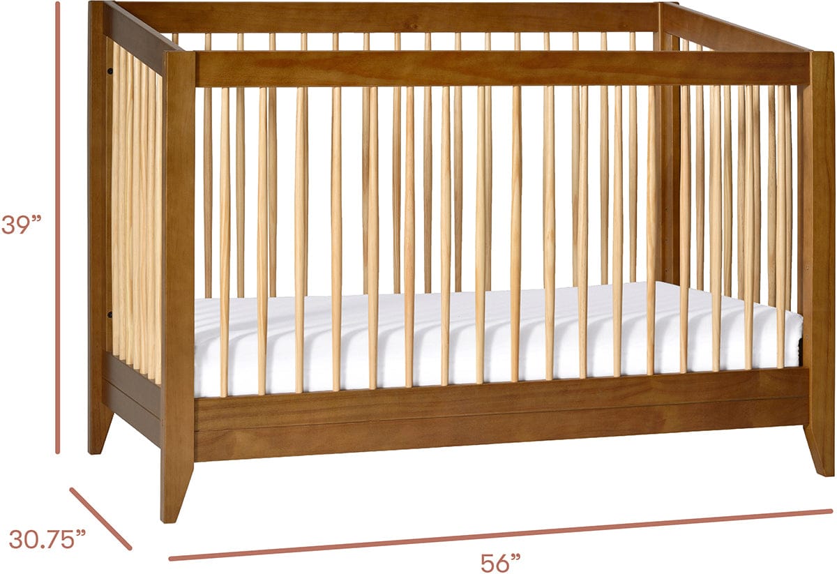 Babyletto Sprout 4-in-1 Convertible Crib w/Toddler Bed Conversion Kit - Chestnut / Natural - M10301CTN
