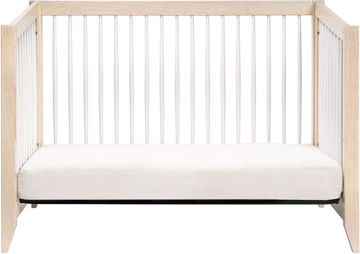 Babyletto Sprout 4-in-1 Convertible Crib w/Toddler Bed Conversion Kit - Washed Natural / White - M10301NXW