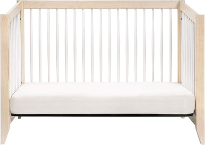 Babyletto Sprout 4-in-1 Convertible Crib w/Toddler Bed Conversion Kit - Washed Natural / White - M10301NXW