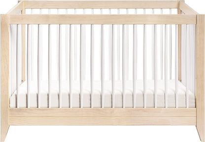 Babyletto Sprout 4-in-1 Convertible Crib w/Toddler Bed Conversion Kit - Washed Natural / White - M10301NXW