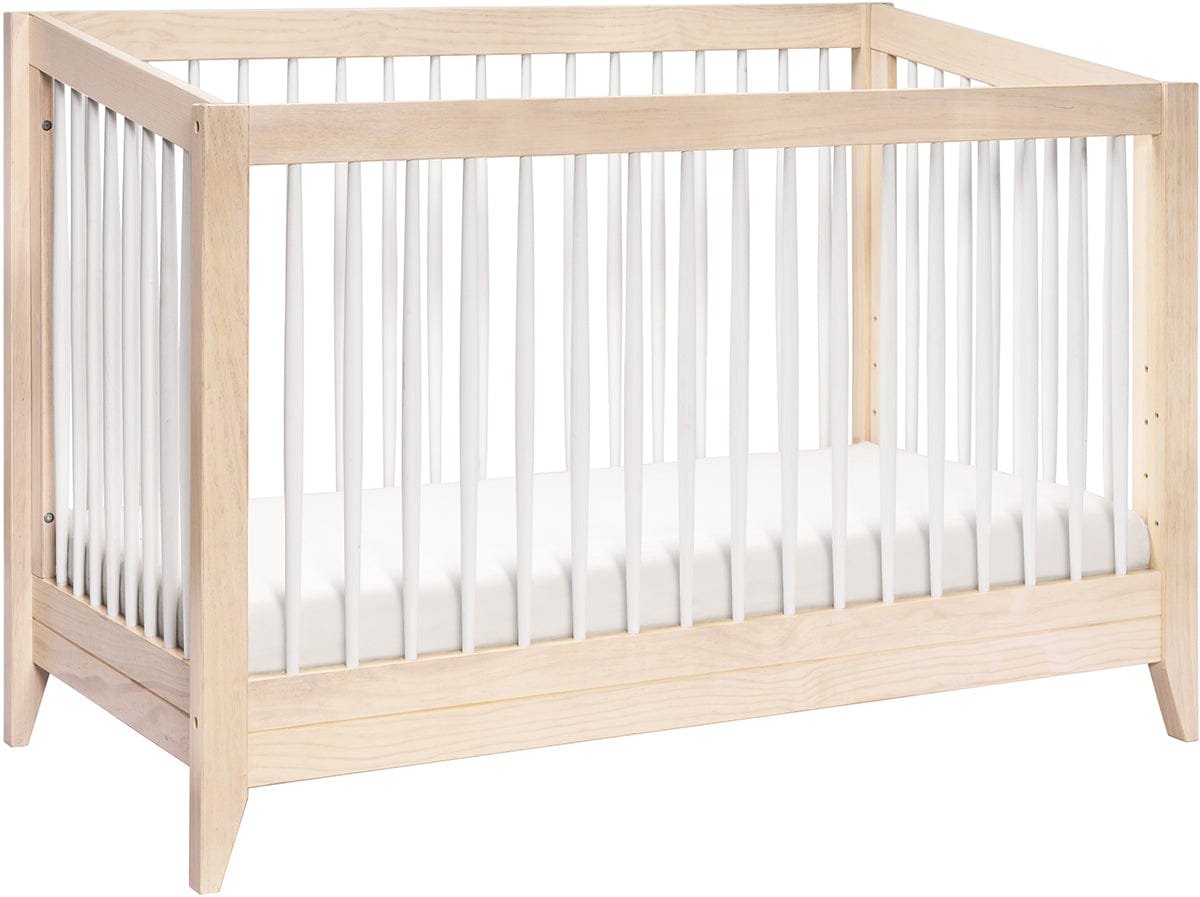 Babyletto Sprout 4-in-1 Convertible Crib w/Toddler Bed Conversion Kit - Washed Natural / White - M10301NXW