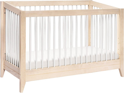 Babyletto Sprout 4-in-1 Convertible Crib w/Toddler Bed Conversion Kit - Washed Natural / White - M10301NXW