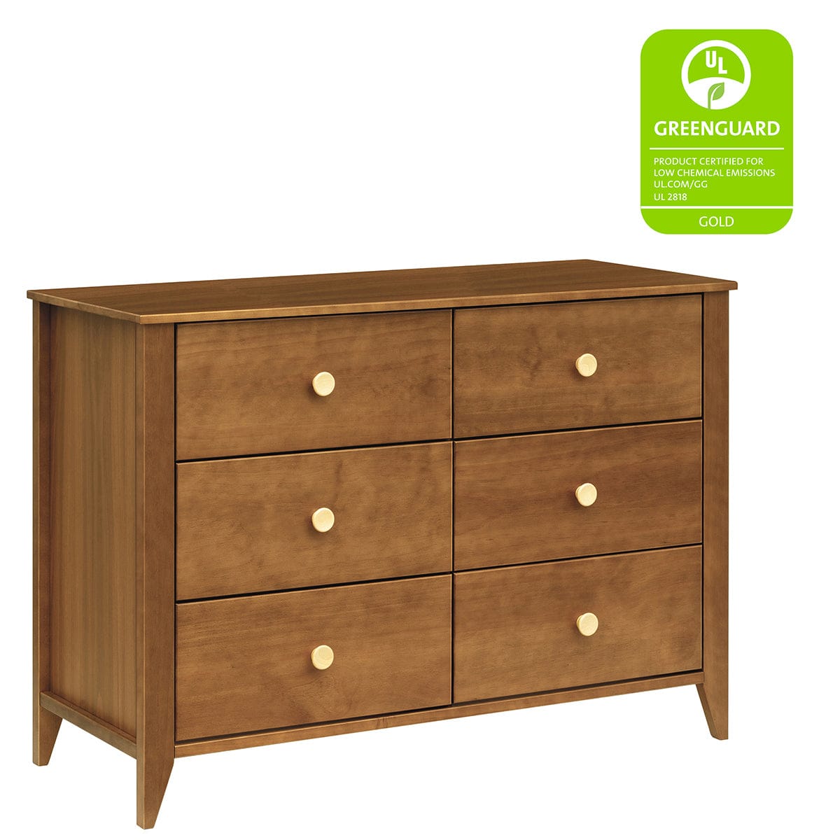 Babyletto Sprout 6-Drawer Double Dresser - Chestnut / Natural - M10326CTN