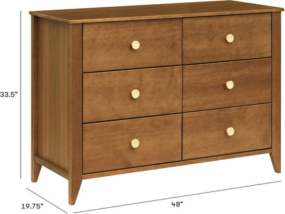 Babyletto Sprout 6-Drawer Double Dresser - Chestnut / Natural - M10326CTN