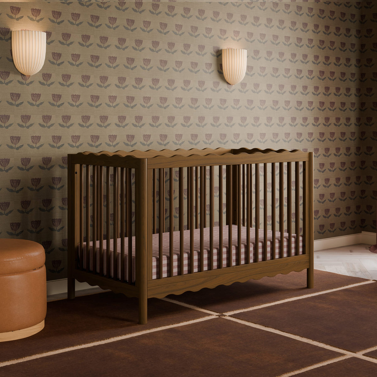 Babyletto Swell 4-in-1 Convertible Crib with Toddler Bed Conversion Kit - Natural Walnut