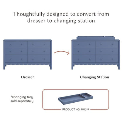 Babyletto Swell 6-Drawer Assembled Dresser - Cove Blue - M27916CVB