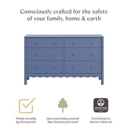 Babyletto Swell 6-Drawer Assembled Dresser - Cove Blue - M27916CVB