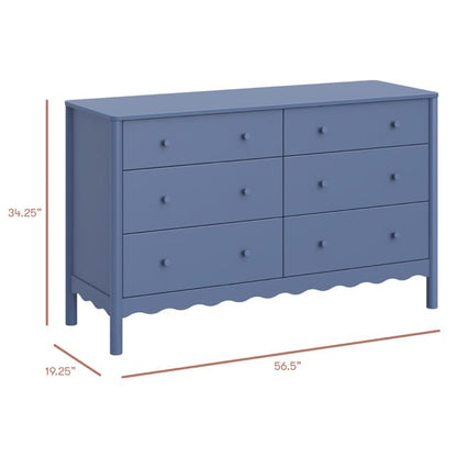 Babyletto Swell 6-Drawer Assembled Dresser - Cove Blue - M27916CVB