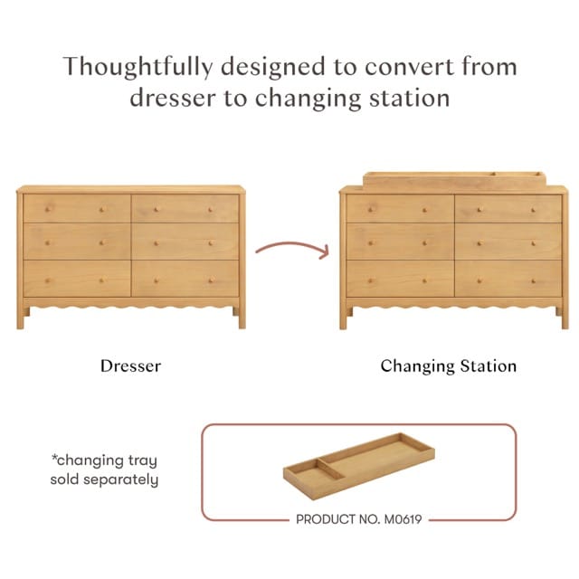 Babyletto Swell 6-Drawer Assembled Dresser - Honey - M27916HY
