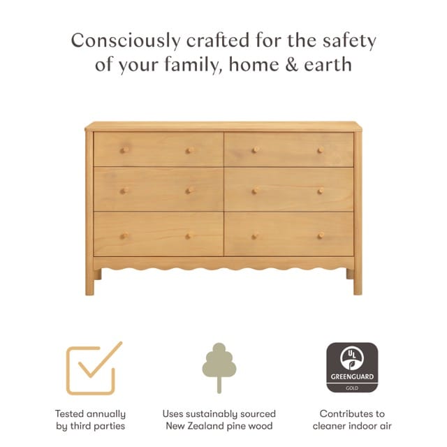 Babyletto Swell 6-Drawer Assembled Dresser - Honey - M27916HY