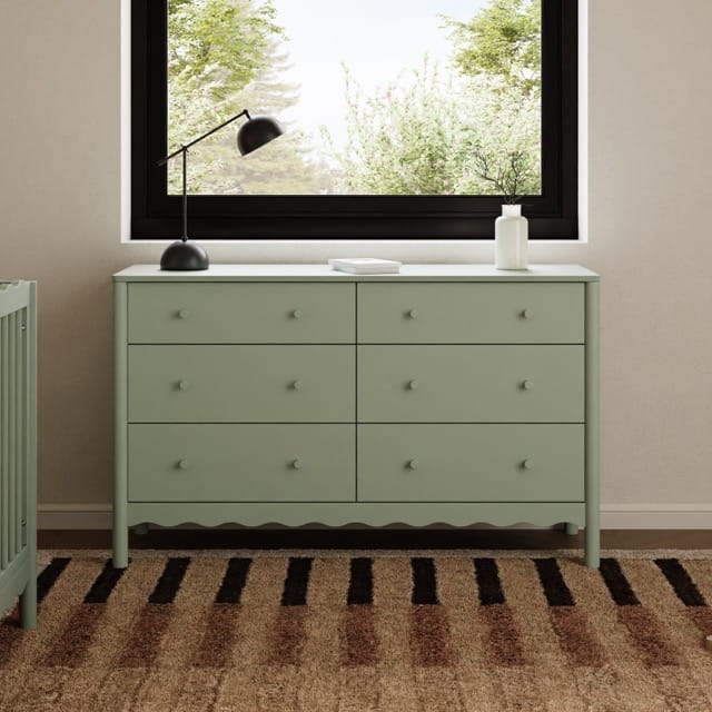 Babyletto Swell 6-Drawer Assembled Dresser - Light Sage - M27916LS