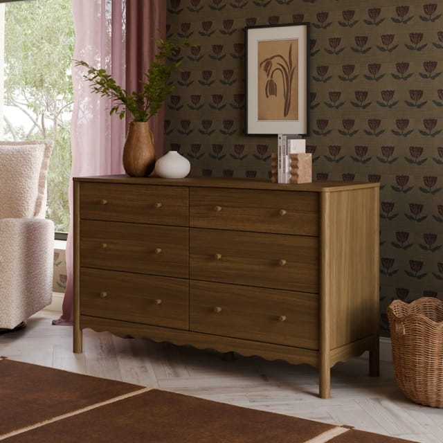 pre assembled baby dresser Swell 6-Drawer Assembled Dresser Babyletto Color: Natural Walnut