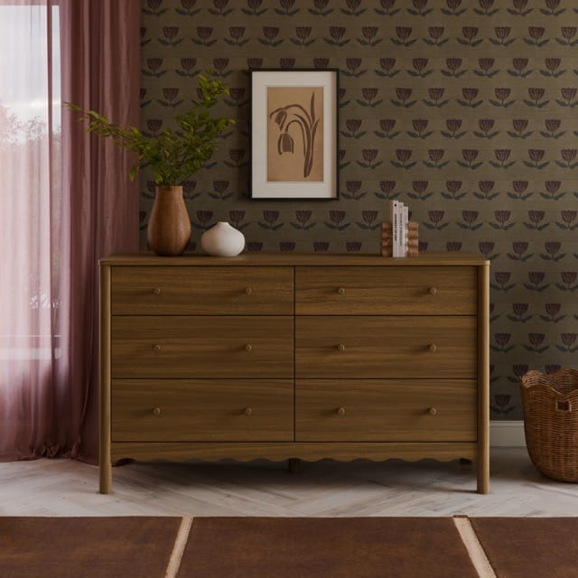 Babyletto Swell 6-Drawer Assembled Dresser - Natural Walnut - M27916NL