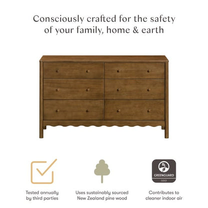 Babyletto Swell 6-Drawer Assembled Dresser - Natural Walnut - M27916NL