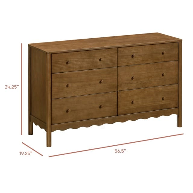 pre assembled baby dresser Swell 6-Drawer Assembled Dresser Babyletto Color: Natural Walnut
