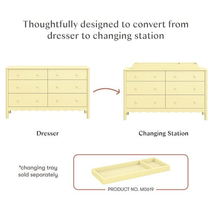 Babyletto Swell 6-Drawer Assembled Dresser - Pale Yellow - M27916PY