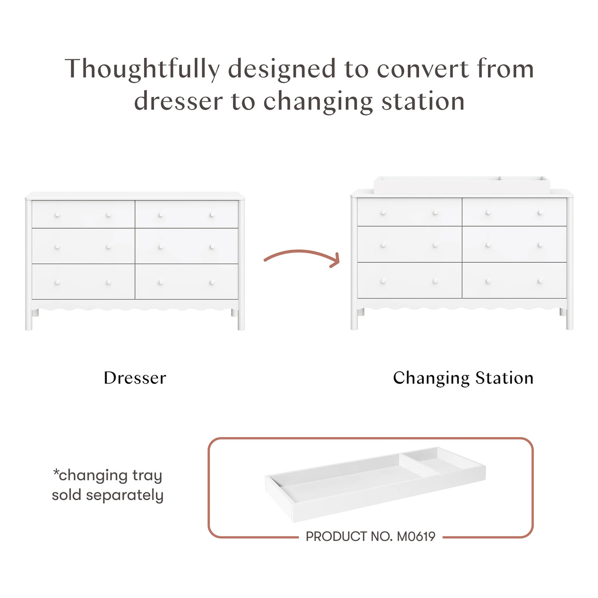 Babyletto Swell 6-Drawer Wide Assembled Dresser (56") - White