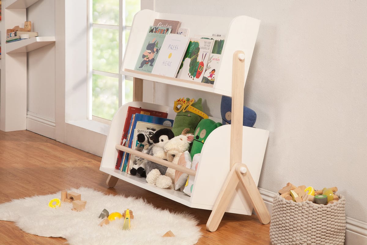 Babyletto Tally Storage and Bookshelf In White and Washed Natural Finish - M10611WNX