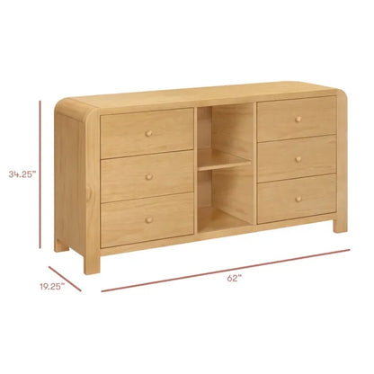 Babyletto TipToe 6-Drawer Assembled Dresser with Cubbies - Honey - M18416HY