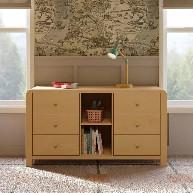 Babyletto TipToe 6-Drawer Assembled Dresser with Cubbies - Honey - M18416HY