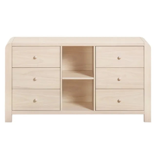 Babyletto TipToe 6-Drawer Assembled Dresser with Cubbies - Washed Natural - M18416NX