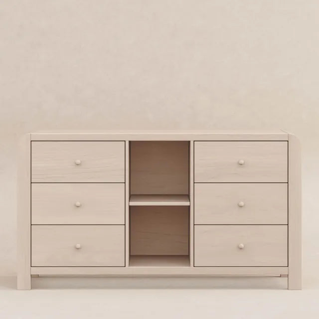 Babyletto TipToe 6-Drawer Assembled Dresser with Cubbies - Washed Natural - M18416NX