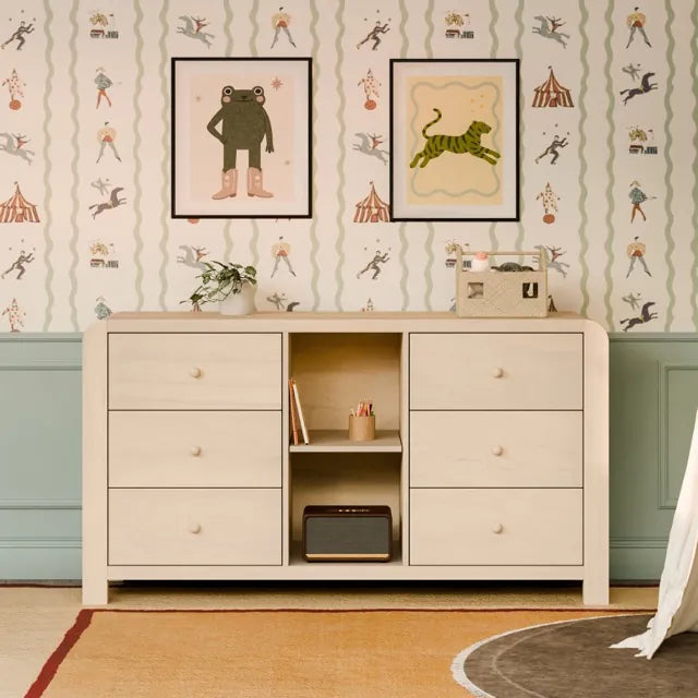 Babyletto TipToe 6-Drawer Assembled Dresser with Cubbies - Washed Natural - M18416NX