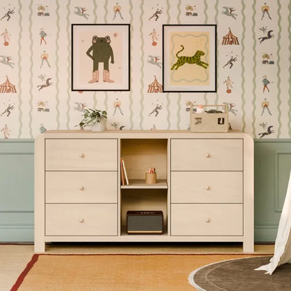 Babyletto TipToe 6-Drawer Assembled Dresser with Cubbies - Washed Natural - M18416NX