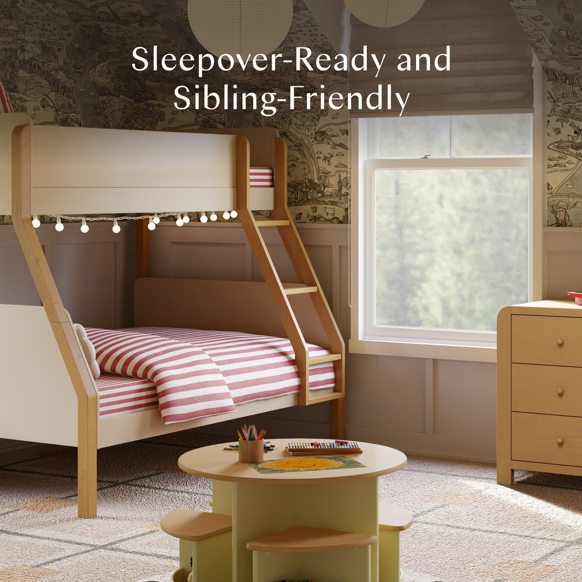 Babyletto TipToe Twin-Over-Full Bunk Bed - Taupe/Honey