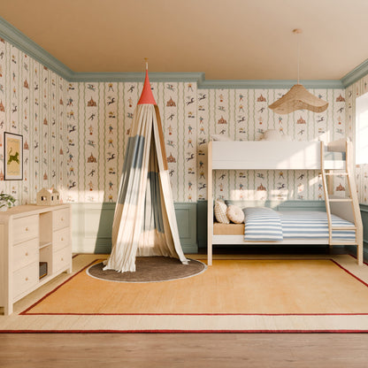 Babyletto TipToe Twin-Over-Full Bunk Bed - White/Washed Natural