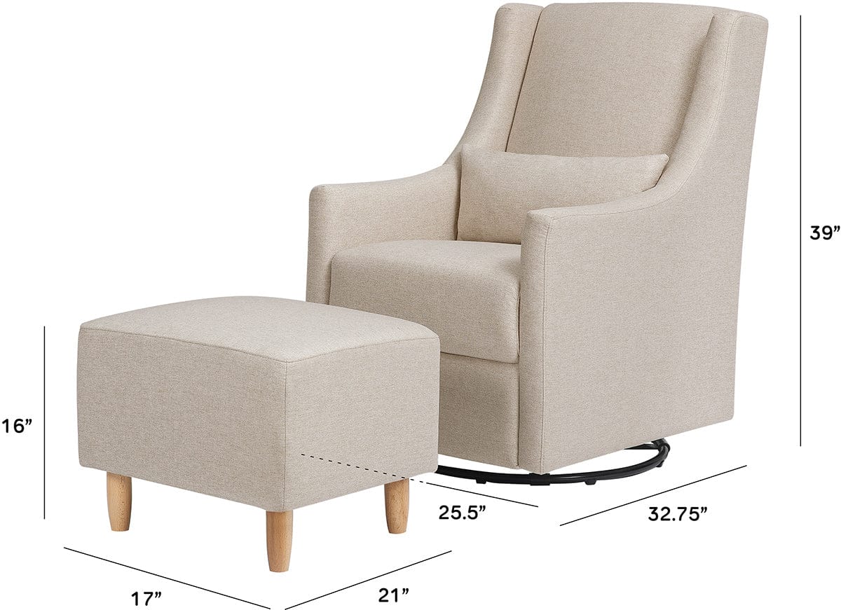 Babyletto Toco Swivel Glider and Ottoman - Performance Beach Eco-Weave - M11287PBEW
