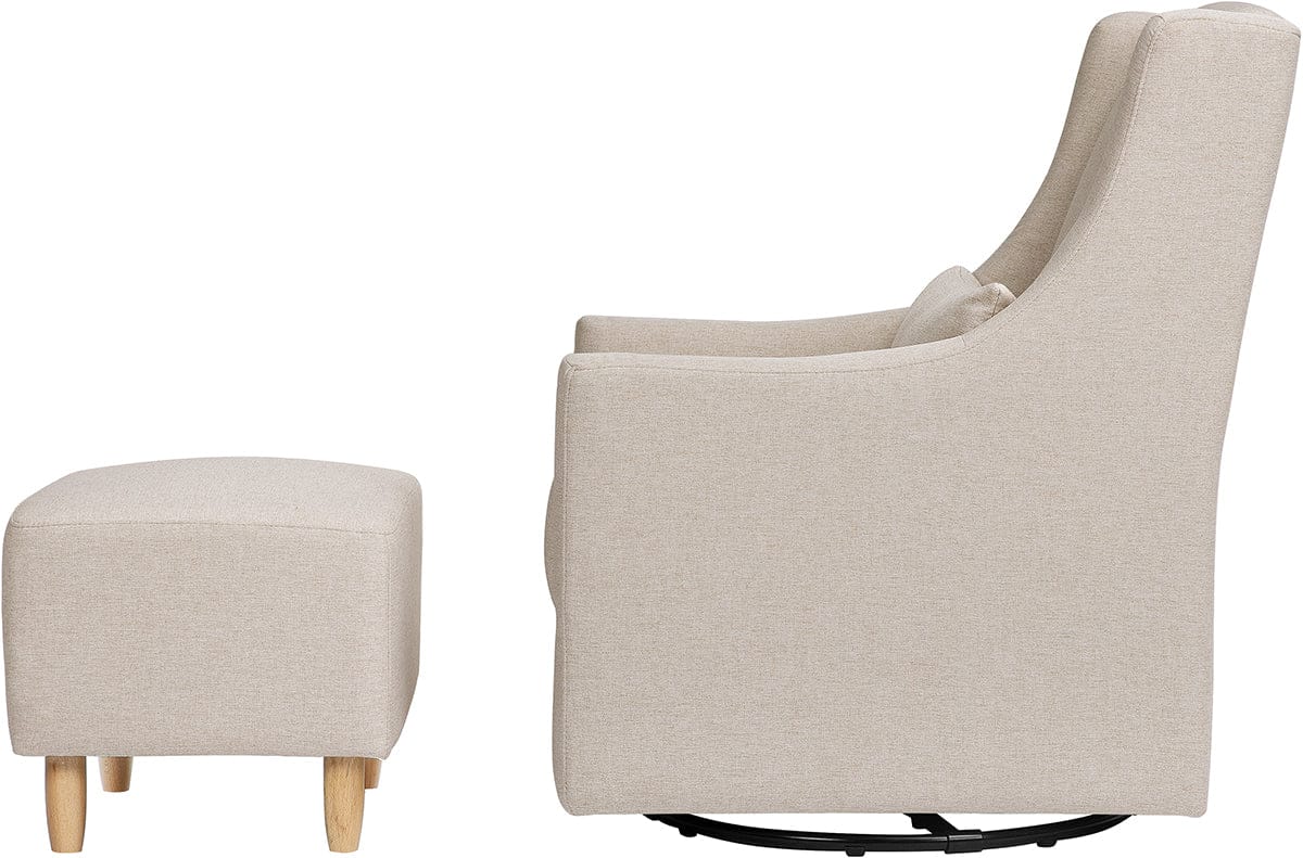 Babyletto Toco Swivel Glider and Ottoman - Performance Beach Eco-Weave - M11287PBEW