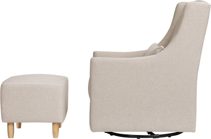 Babyletto Toco Swivel Glider and Ottoman - Performance Beach Eco-Weave - M11287PBEW
