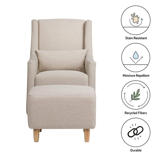 Babyletto Toco Swivel Glider and Ottoman - Performance Beach Eco-Weave - M11287PBEW