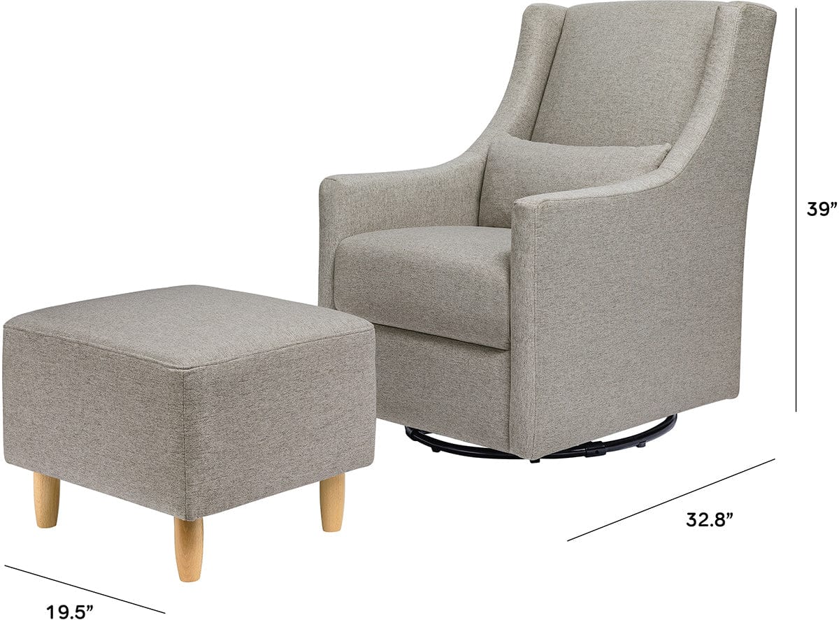 Babyletto Toco Swivel Glider and Ottoman - Performance Grey Eco-Weave - M11287PGEW
