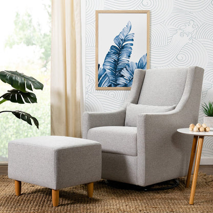 Babyletto Toco Swivel Glider and Ottoman - Performance Grey Eco-Weave - M11287PGEW