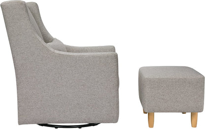 Babyletto Toco Swivel Glider and Ottoman - Performance Grey Eco-Weave - M11287PGEW