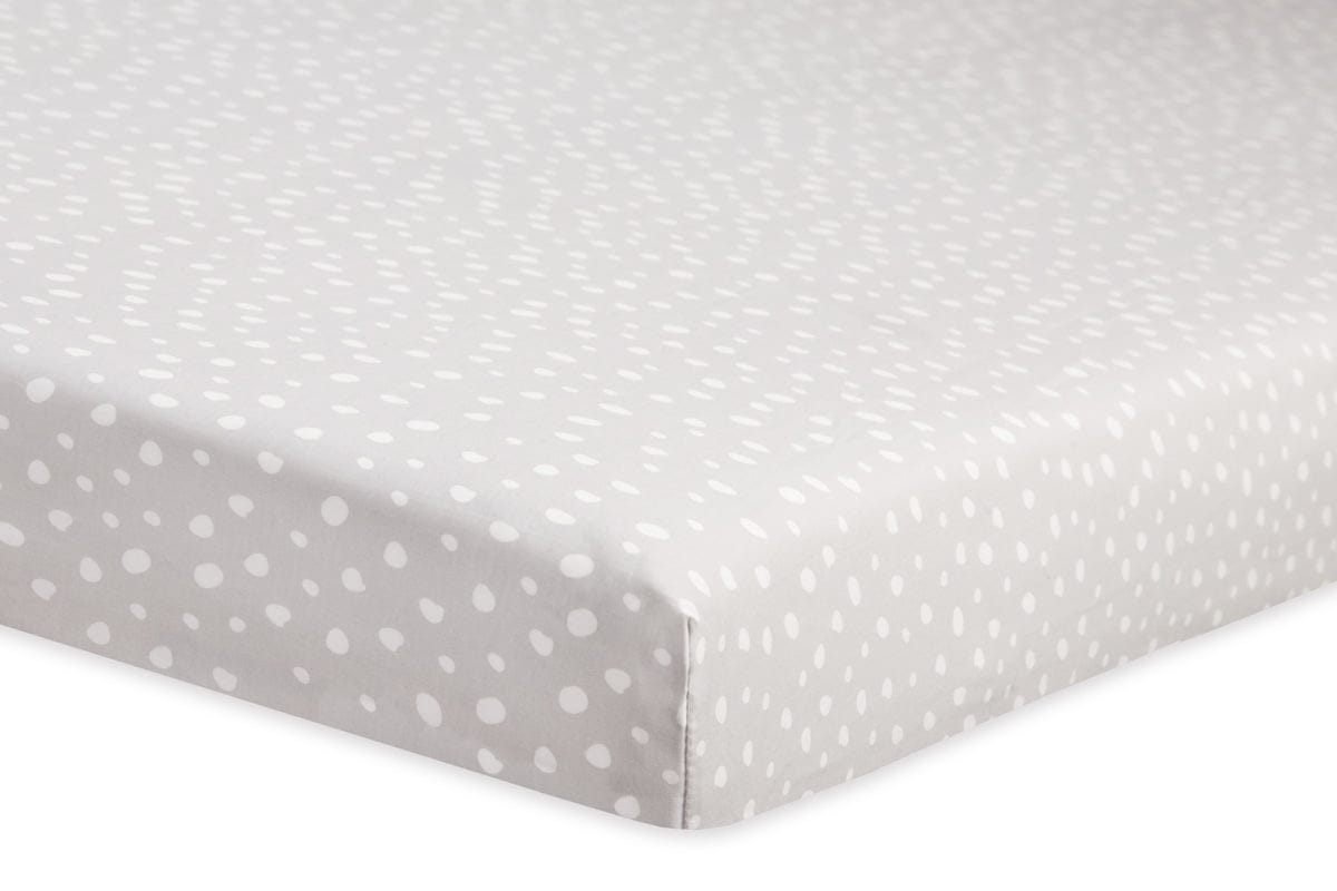 Babyletto Tuxedo Grey Dots Mini Crib Sheet - T11570