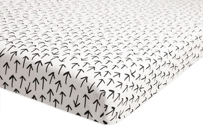 Babyletto Tuxedo Monochrome Arrows Mini Crib Sheet - T11565