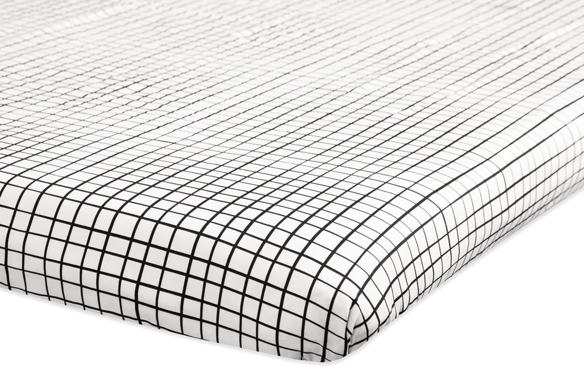 Babyletto Tuxedo Monochrome Grid Mini Crib Sheet - T11569