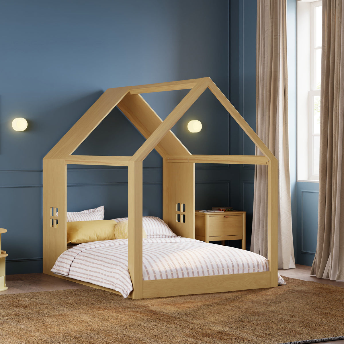 Babyletto Uchi Montessori-Inspired House Full Bed - Honey