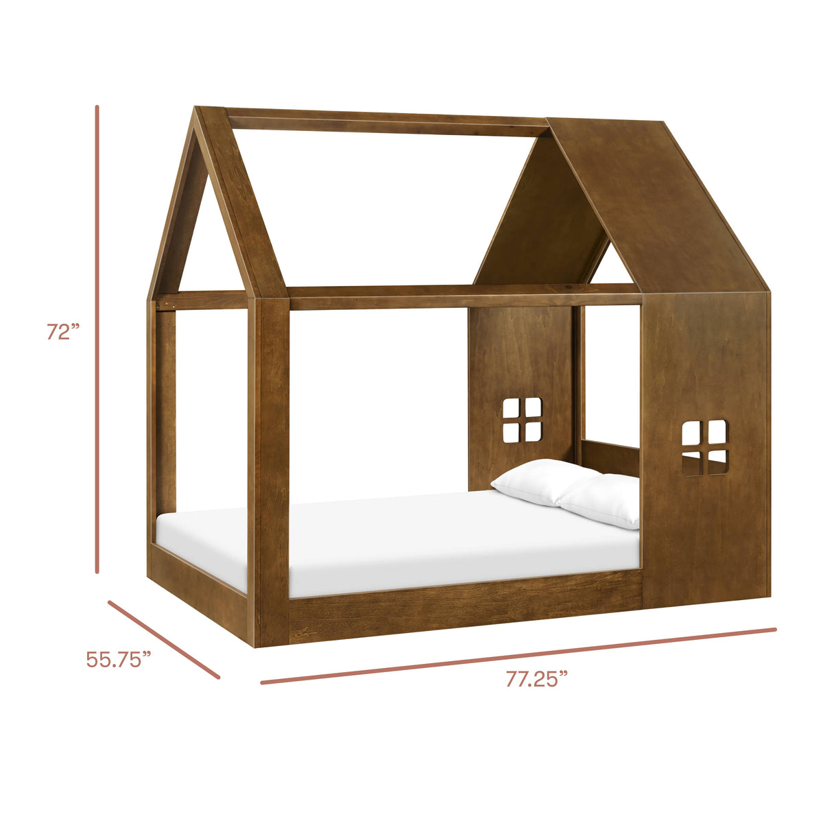 Babyletto Uchi Montessori-Inspired House Full Bed - Natural Walnut