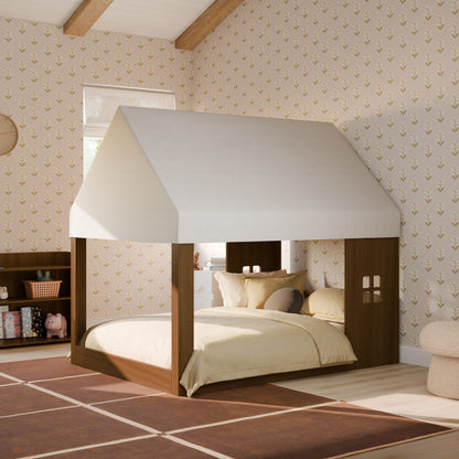 Babyletto Uchi Montessori-Inspired House Full Bed - Natural Walnut