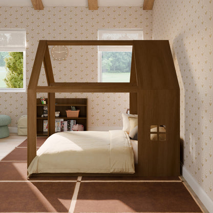 Babyletto Uchi Montessori-Inspired House Full Bed - Natural Walnut