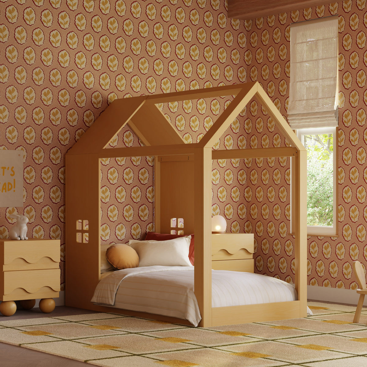 Babyletto Uchi Montessori-Inspired House Twin Bed - Honey