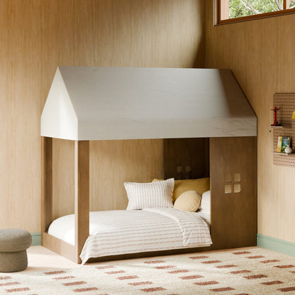 Babyletto Uchi Montessori-Inspired House Twin Bed - Natural Walnut