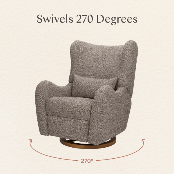 Babyletto swivel glider chair with 270 degree rotation graphic