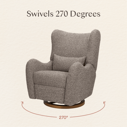 Babyletto swivel glider chair with 270 degree rotation graphic
