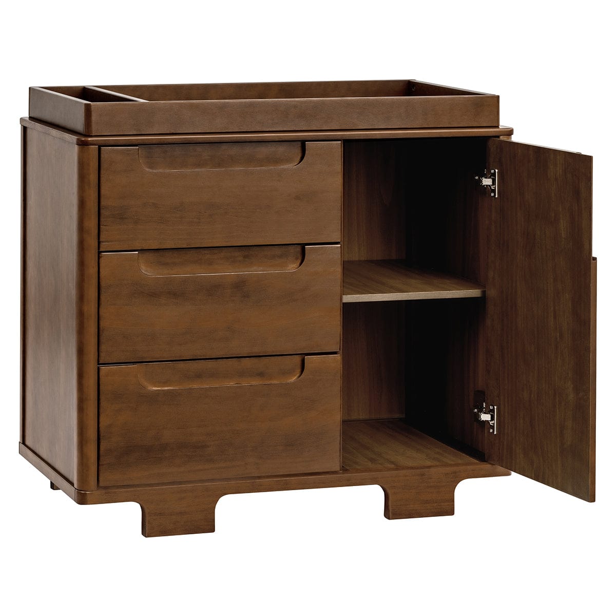 Babyletto Yuzu 3-Drawer Changer Dresser, KD w/Removable Changing Tray - Natural Walnut - M23423NL
